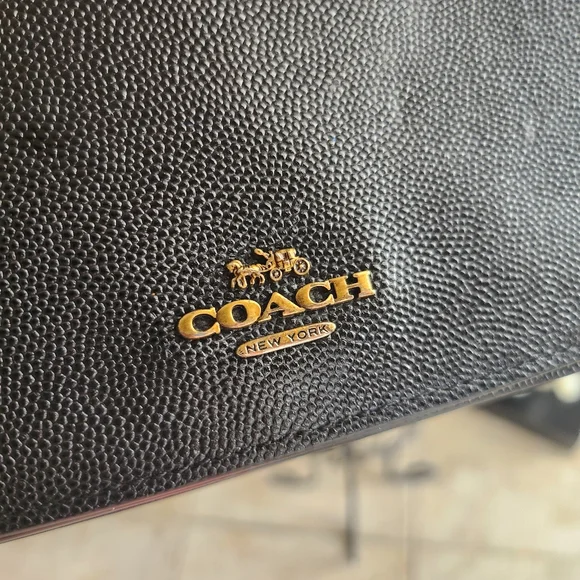 Coach Black Pebbled Leather Wristlet Clutch - Picture 6 of 9